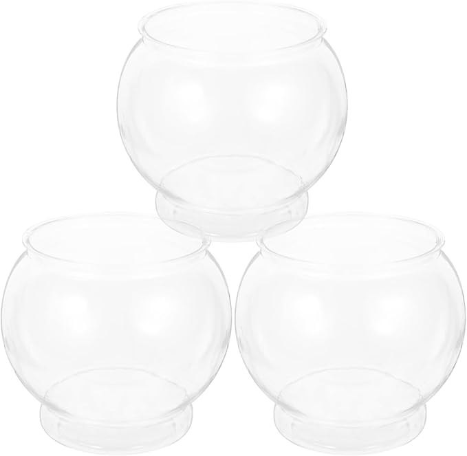 Desktop Fish Tank Clear Plastic Fish Bowl Small Household Tank 5.90X5.90X5.11In Office Desk Aquarium Decor