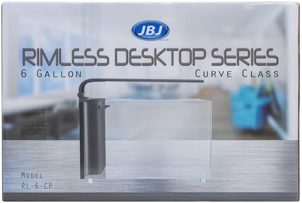 JBJ Rimless Desktop 6 Gallon Curved Glass Aquarium w/LED Light (RL-6-CP)