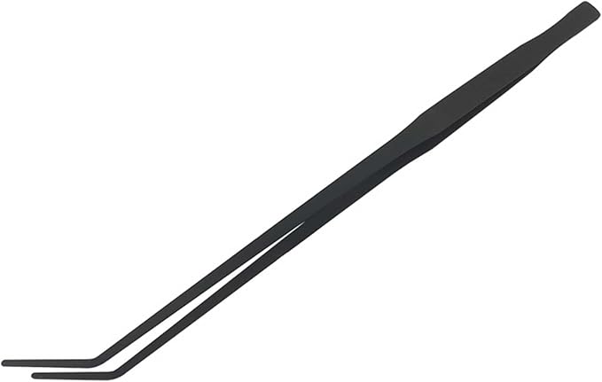 Aquarium Long Tweezers Fish Feeding Tongs Straight and Curved Tweezers for Fish Tank Aquatic Plants, 38CM Feeding Tongs for Hold, Lizards, Bearded Dragon (Black, One Size)