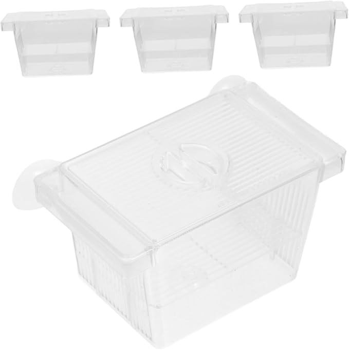 Ciieeo 4pcs Betta Fish Fry Incubator Box Self-Floating Double-Layer Fish Egg Separator Case Plastic Breeding Tank Accessory for Aquarium Fry Hatchery