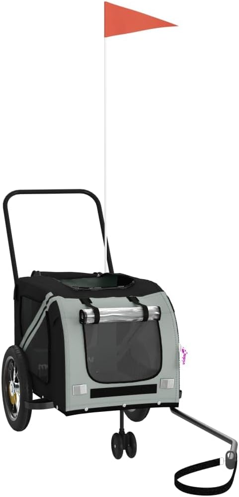 Pet Bike Trailer for Small Dogs, Durable Oxford Fabric with Weatherproof & Scratch-Resistant Design, Zippered Doors and Mesh Windows for Safe Outdoor Rides