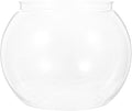 BESTonZON Transparent Goldfish Tank 5.5 Inch Clear Round Fish Bowl for Small Turtles Betta Fish Desktop Aquarium and Decorative Shallow Tank for Office and Home