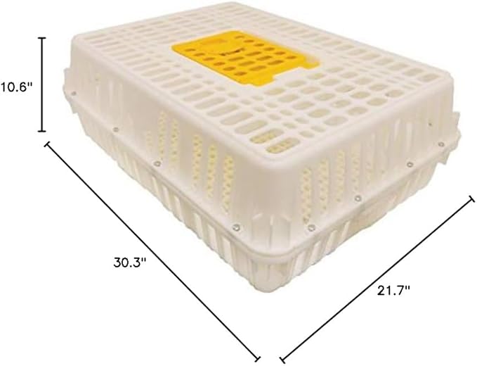 Stromberg's Heavy-Duty Poultry Transport Crate | Secure Chicken & Bird Carrier | Durable Plastic with Hinged Loading Door | Holds 4-5 Chickens