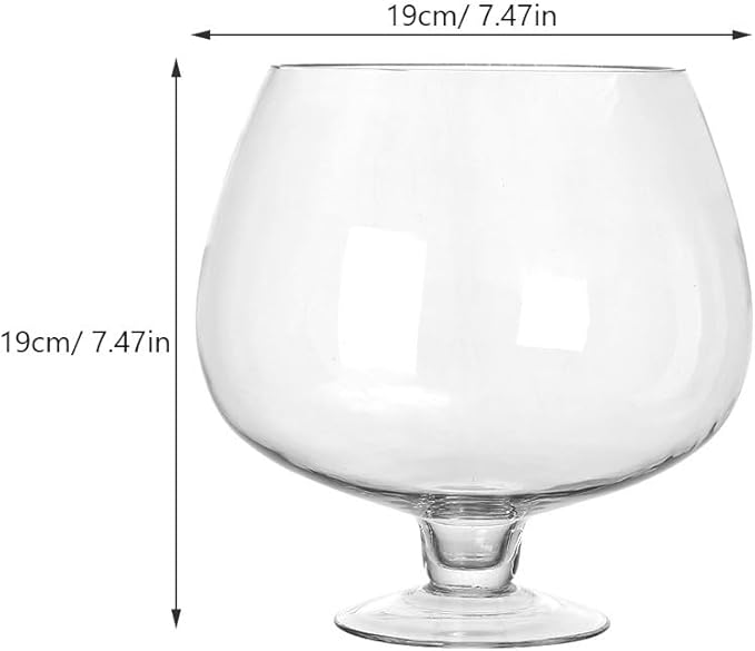 Elegant Glass Fish Bowl: Multi-Functional Betta Fish Tank, Desktop Goldfish Aquarium - Clear Glass Vase for Home Office Decor, 7.47 Inch