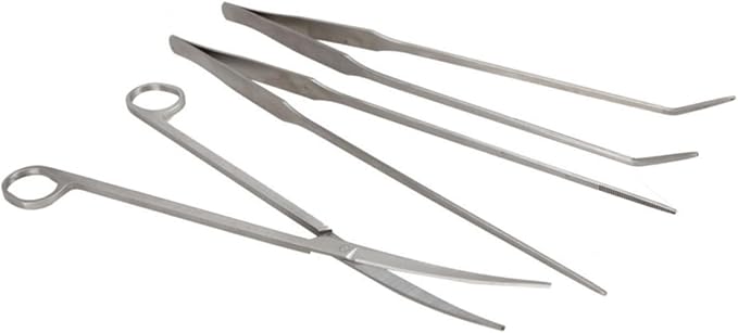 Stainless Steel Long Tweezers for Aquarium Straight Tweezer Comfortable Grip