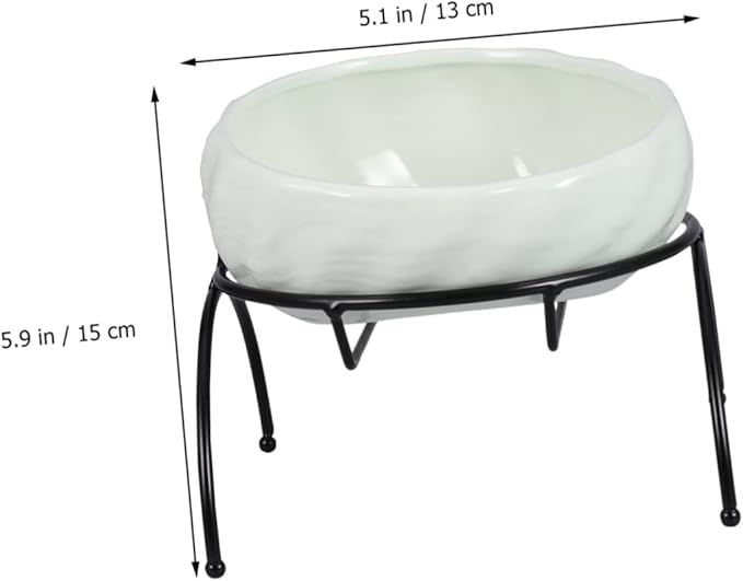 Smooth Ceramic Pet Bowl Iron Frame Rack Cat Feeder Dog Bowl Pet Food Feeding Dog Feeder Cat Feeding Watering Supplies