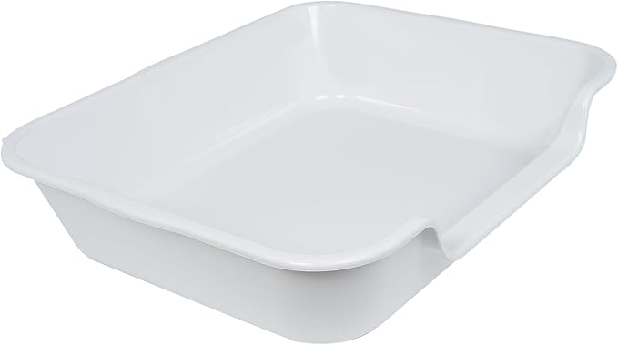 2 Pack Extra Large Dog Litter Box Pan Tray (ABS Material), Low Entry Jumbo Senior Litter Boxes for Multiple Kitten Big Cats, Pet Safe Indoor Dog Potty (Light Gray, 24" L x 20" W)
