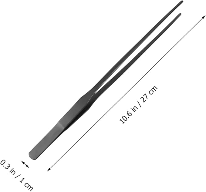 Didiseaon 4pcs Stainless Steel Aquatic Plant Tweezers Curved and Straight Tongs for Fish Tanks for Aquascaping