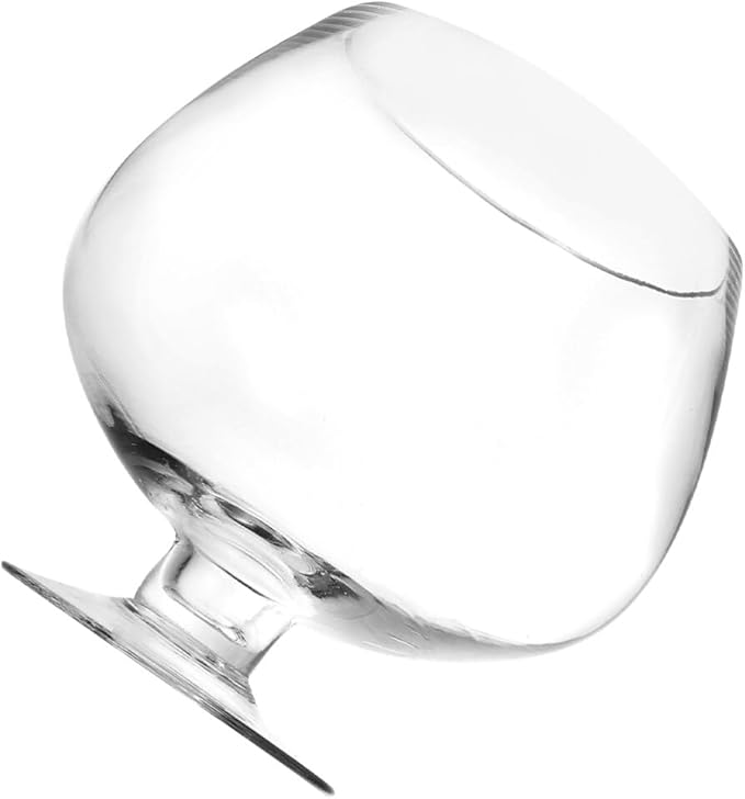 Milisten Glass Fish Bowl, Wine Cup Shape Fish Tank, Fish Bowl Vase, Fish Tank Clear Hydroponic Plant Terrarium for Clear View, Small Fish BowlGoldfish