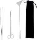 BESPORTBLE 1set Aquatic Plants Tool Kit Stainless Steel Aquascaping Tweezers Scissors Spatula Storage Bag Fish Tank Maintenance Tools for Aquarium Plants Decorations