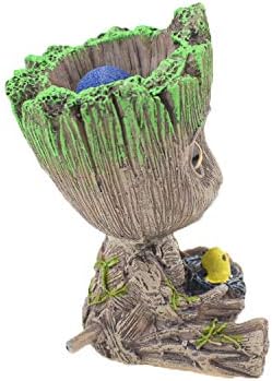 TEEMO Aquarium Groot Air Bubbler Decorations, Air Bubbler Resin Brown Decorations for Fish Tank.