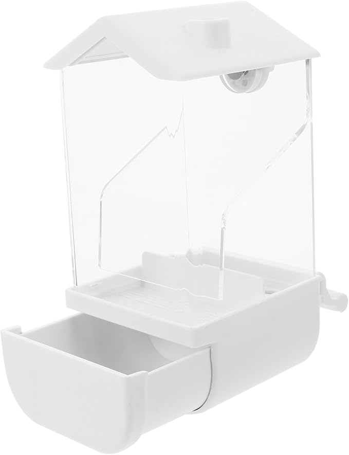 DOITOOL Large No Spill Automatic Parrot Feeder Plastic Bird Food Dispenser with Small Slot for Parakeet Cage Feeding and Watering Supplies