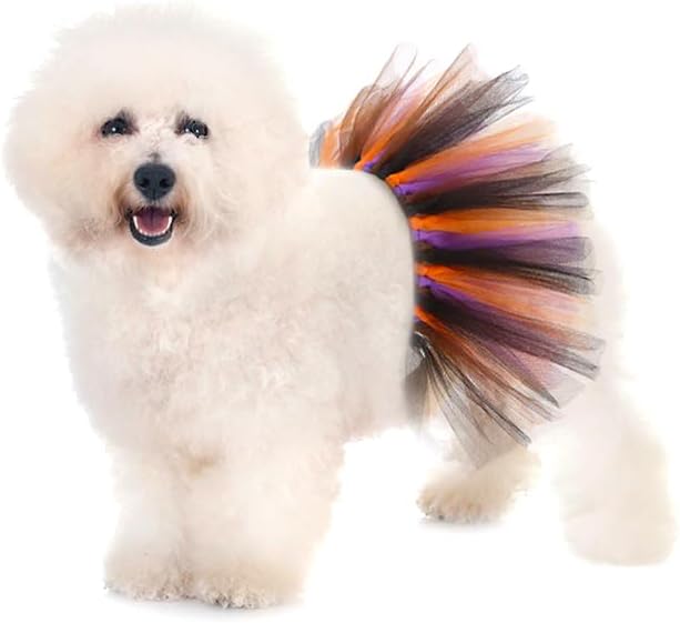 1-Pc Pet Halloween Party Costume-Puppy Party Adjustable Saree with Unique Ribbons Soft Costume Accessory for Small Medium Dogs and Cats