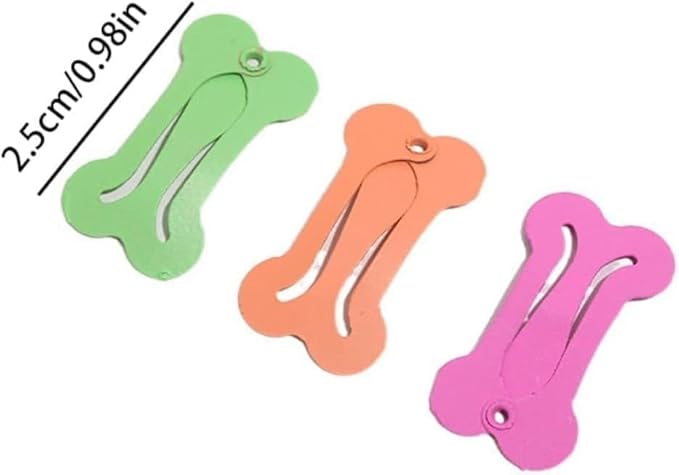 10Pcs Dog Hair Clips with Bows, 1 Inch Mini Bone Barrettes, Pet Grooming Accessories for Small Dogs and Cats