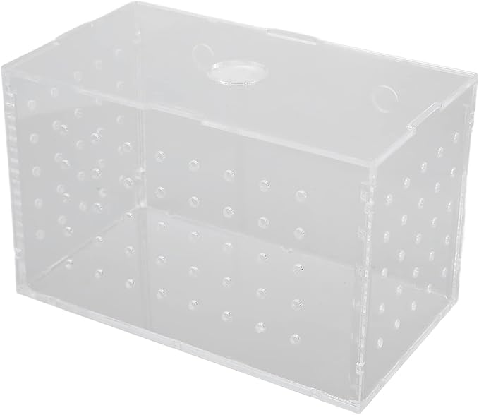 Fish Breeder Box, Aquarium Fish Breeding Box, High Transparency Acrylic Hatchery Incubator with Suction Cups for Baby Fish Shrimp Clownfish Isolation and Rearing (14 * 8 * 9CM)