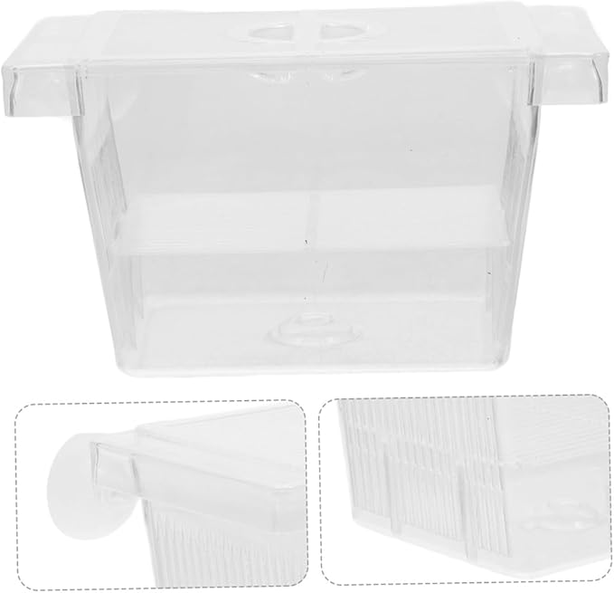 Ciieeo 4pcs Betta Fish Fry Incubator Box Self-Floating Double-Layer Fish Egg Separator Case Plastic Breeding Tank Accessory for Aquarium Fry Hatchery