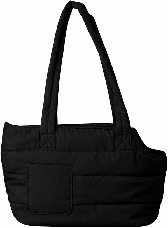 Dog Purse Carrier for Small Dogs, Puffer Dog Bag, Portable Travel Tote Bag for Small Dogs, with Safety Leash & Phone Pocket