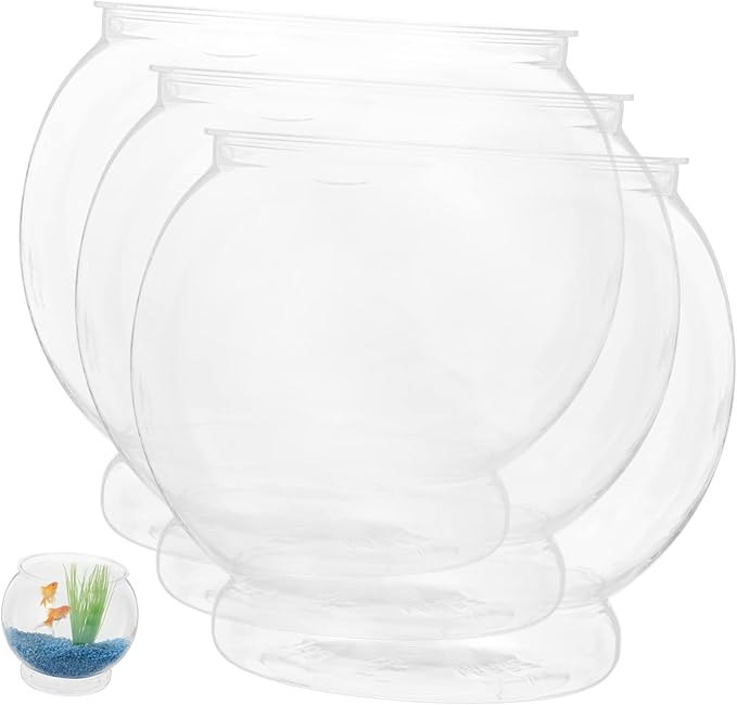 3pcs Goldfish Bowl Household Fish Tank Fish Bowl Fish Bowls Round Glass Vase Clear Glass Vases Glass Flower Vases Delicate Fish Bowl Fish Living Tank Desktop