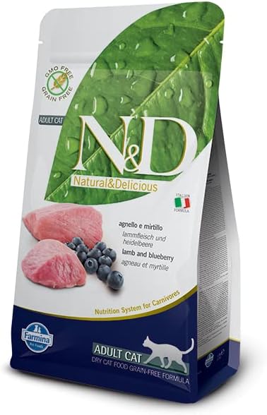 Farmina Natural & Delicious Grain Free Lamb and Blueberry Adult Cat, 11 lb bag
