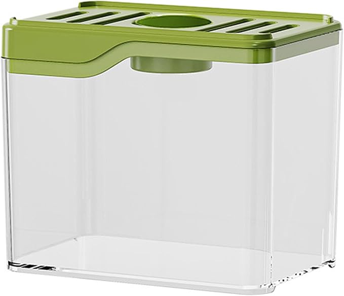 Small Fish Tank,Aquarium Breeding Box-Plastic Breeder Box for Fish Tank,Aquarium Starter Kit with LED Lighting for Baby Shrimp,Betta,Clownfish,Guppy,Lid Included(0.5 Gallons)