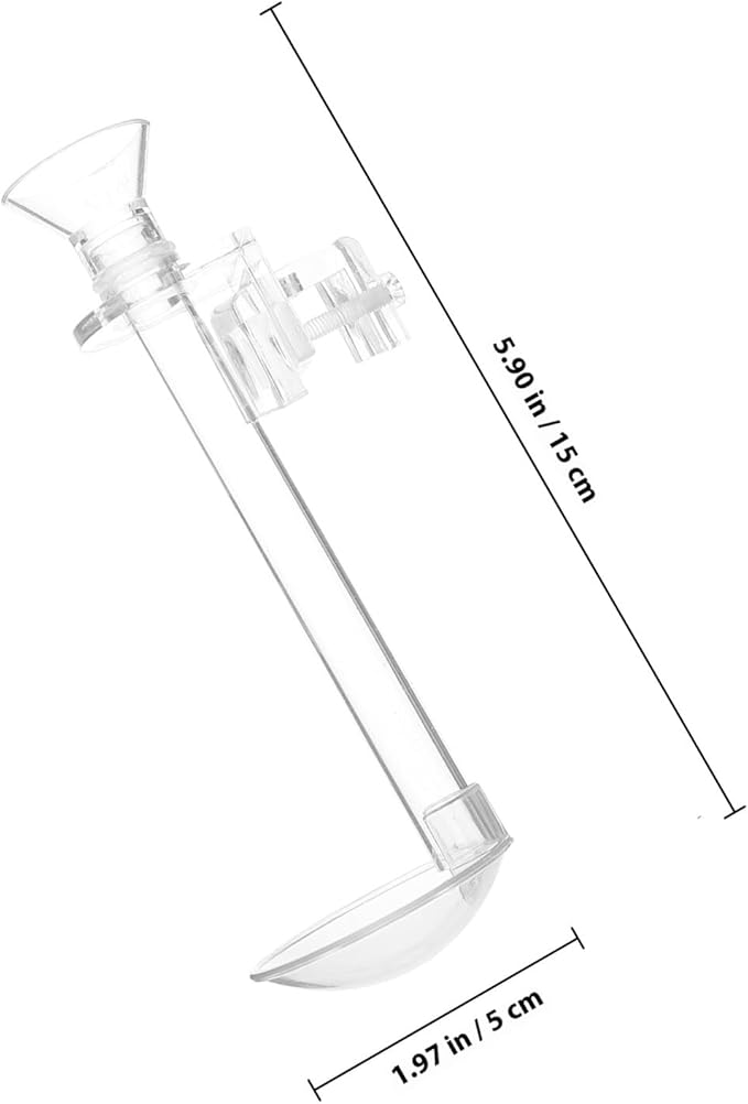 Acrylic Fish Feeder Tube with Suction Mount, 15cm Shrimp and Aquarium Feeding Tool Kit with Cleaning Brush for Fish Tank Vacation Feeding