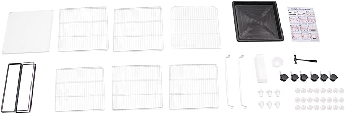 49 Inch 3-Tier Big Bird Cage with Food & Water Bowls Parakeet Bird Cage with Stand, Wheels Metal Birdcage Parrot Cage for Parakeet, Lovebirds, Ringneck, Cockatiels (White, 3-Tier-Roofless)