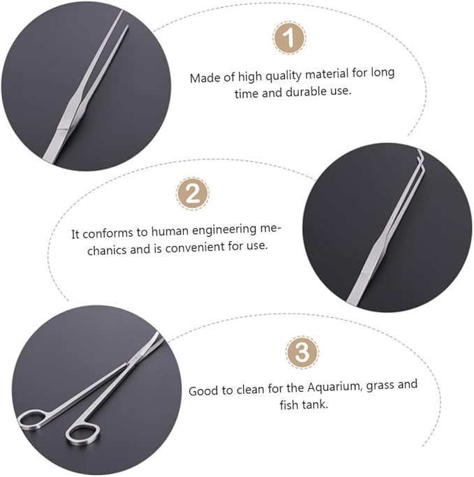 1Set Fish Tank Cleaning Kit Durable Cleaning Tools for Aquariums Includes Tweezers Spatula and Scissors Essential Cleaning Tools for Water Grass