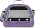 Portable Foldable Transparent Pet Travel Backpack – Oxford Fabric Design with Ventilated Windows, Lightweight and Comfortable Carrier for Birds, Small Reptiles, and Exotic Pets (Purple)