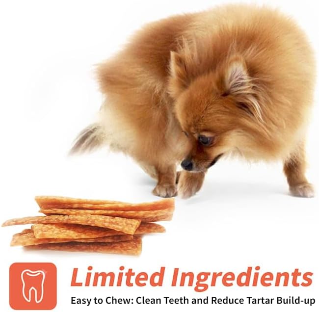 Chicken Dog Chew Chips, Puffed Human Grade Chicken Dog Treat, Rawhide Alternative, Easy to Digest 12pcs/Pack