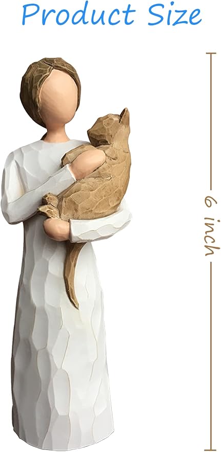 FRUMOASA Cat Memorial Gifts, Loss of Cat Sympathy Gifts for Cat Mom, Pet Cat Remembrance Gifts, Hand-Painted Cat Angel Figurine Statue for Cat Lovers in Memory of Passing Away Cat