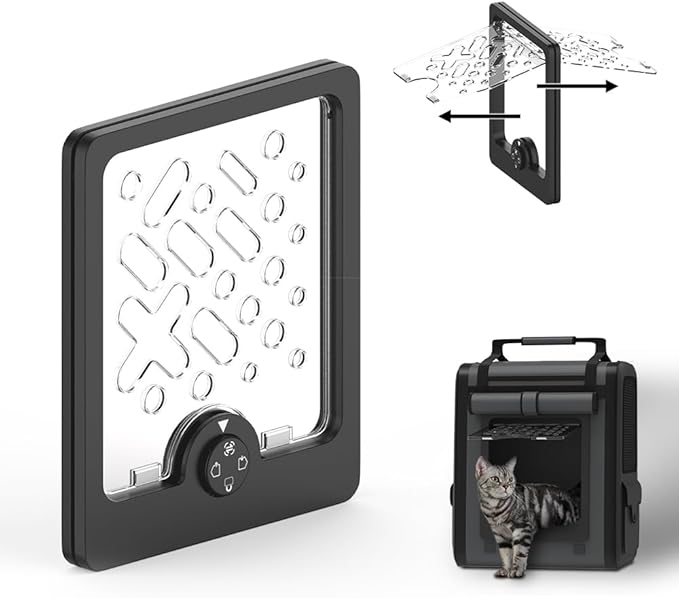 Multi-Use Small Pet Door – for Litter Box, Cabinet, Cage & DIY Projects – Privacy Door Flap for Cats, Rabbits & Small Dogs (9.8" x 11.8" Cutout, Easy Install)