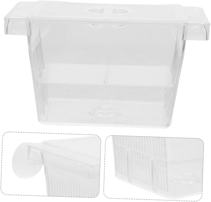 Happyyami 4pcs Floating Fish Breeding Box Plastic Separator Incubator Dual-Layer Betta Fry Hatchery Isolation Case Aquarium Fish Tank Accessory for Aquarium Breeding