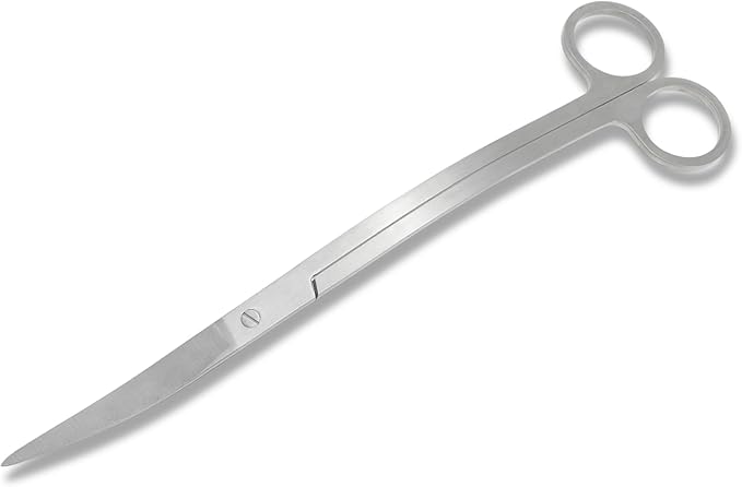 Stainless Steel Aquarium Scissors, Wave Design, Professional Aquaplant Maintenance Tool, Silver Tone, 1 Pcs