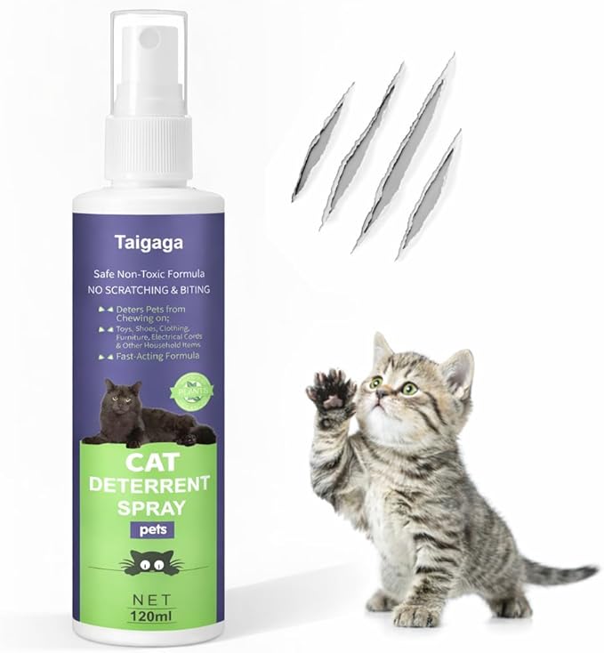 Cat Deterrent Spray, Cat Repellent Spray, 5.07 Fl Oz No Chew Spray for Dogs & Cats