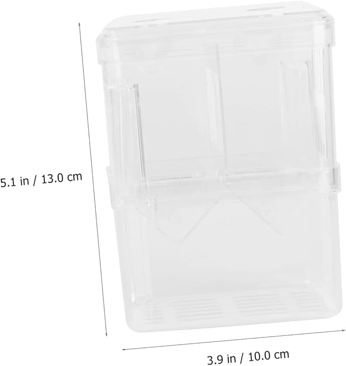 Happyyami 2pcs Aquarium Divider Hatching Boxes Fish Breeding Container Non-Slip Suction Base