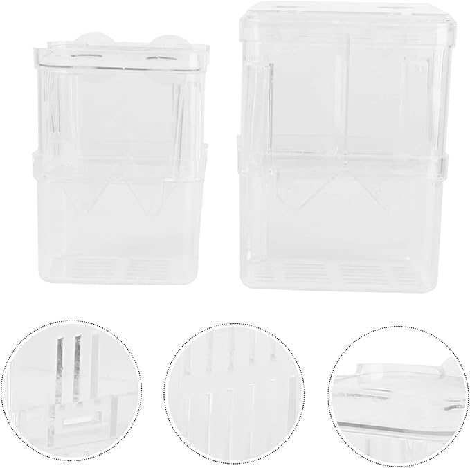 TOYANDONA 2Pcs Transparent Fry Breeding Tank Fish Hatching Container with Suction Cup for Safe Cultivation of Young Fish Convenient Feeding and Easy Cleaning