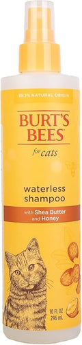 Burt's Bees for Pets Waterless Cat Shampoo Spray, No-Rinse Cat Dry Shampoo with Shea Butter & Honey for Gentle Cleaning Between Baths, pH Balanced, No Harsh Detergents, 10 Fl Oz