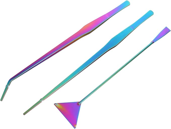 VANZACK 3pcs Goldfish Tank Cleaning Kit Stainless Steel Spatula Tweezers Set for Water Plants Care Easy to Use Store