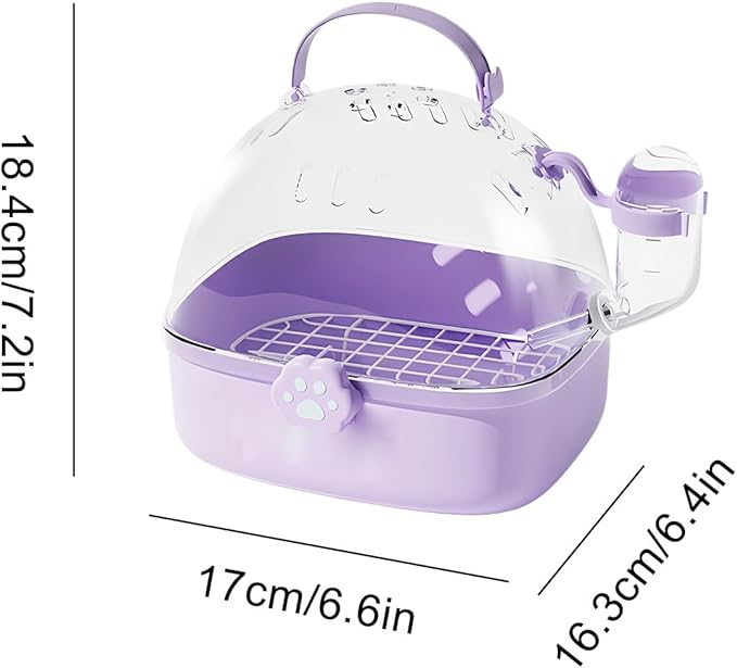 Bird Carrier Cage - PVC Travel Hamster Cage with Water Bottle,Breathable Pet Bird Carrying Accessory for Cockatiels Chinchillas Lovebirds Budgies Conures Parakeet Hedgehog Sparrow