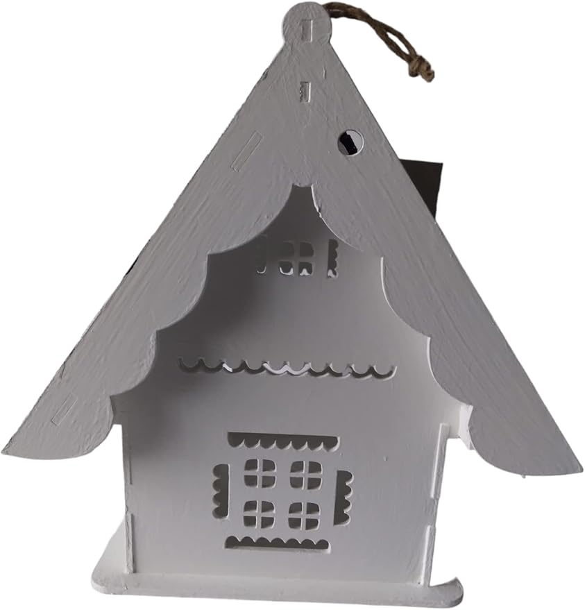 cida's unique birdhouse black-white INDOOR home decor hand painted, material WOODEN MDF