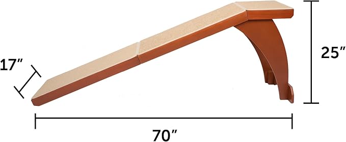 PetSafe CozyUp Bed Ramp - Supports Pets Back & Joints - High Traction Carpet Surface - Furniture-Grade Wood - Cherry or White Finish - Heavy Duty Bed Access Ramp - Cherry