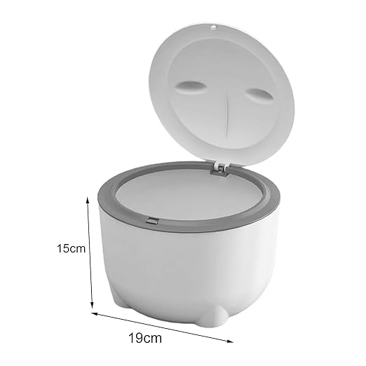 Cat Litter Trash Can with Press Type Lid, Enclosed Odor Isolating Cat Toilet, Pet Waste Bin for Indoor Cats 7.48x5.91inch- White