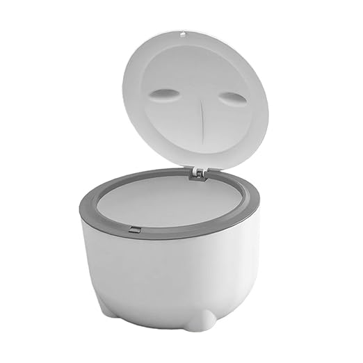 Cat Litter Trash Can with Press Type Lid, Enclosed Odor Isolating Cat Toilet, Pet Waste Bin for Indoor Cats 7.48x5.91inch- White