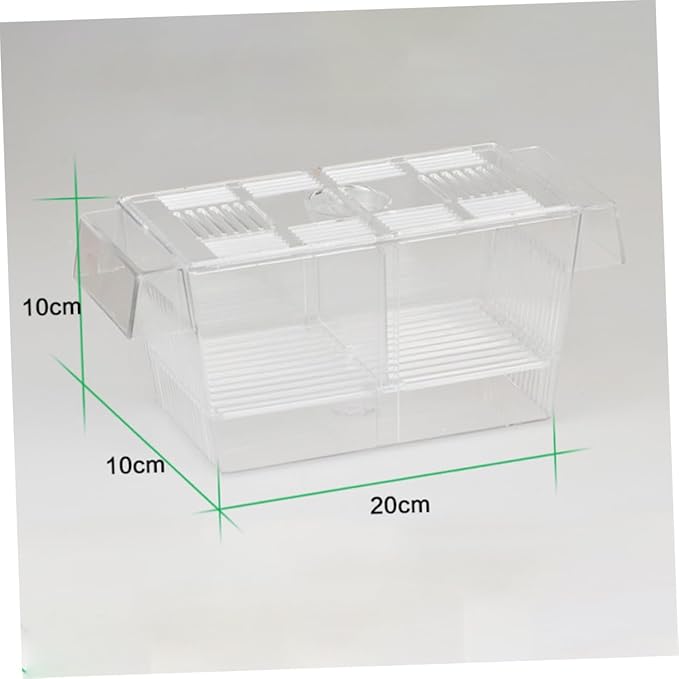 SUPVOX Transparent Acrylic Fish Tank Breeding Box Multifunctional Isolation Incubator for Betta Guppies and Fish with Convenient Suction Fixing