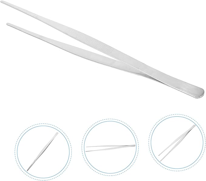 Stainless Steel Long Tweezers for Aquarium Straight Tweezer Comfortable Grip