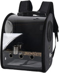 Compact Carrier for Birds with Clear View and Travel Features, Black