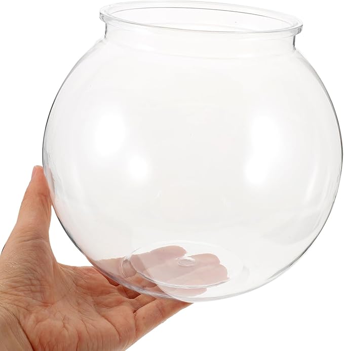 Balacoo Plastic Fish Bowl, Large Clear Aquarium Bowl, Break Resistant Round Vase Pot Bubble Planter, Betta Fish Tank for Desktop, Home, Wedding Decor 7.1 X 6.3 Inches