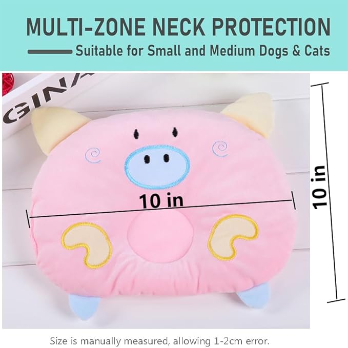 Dog Neck Pillow, Puppy Calming Sleeping Improve Pillow, Ideal Naptime Sleeping Companion for Small Pets and Cats, Soft Plush Pillow (Pink)