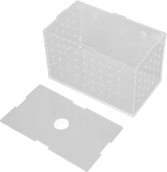 Fish Breeder Box, Aquarium Fish Breeding Box, High Transparency Acrylic Hatchery Incubator with Suction Cups for Baby Fish Shrimp Clownfish Isolation and Rearing (14 * 8 * 9CM)