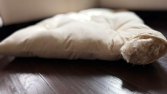 Rectangular Muslin Dog Bed Insert with Raw Cotton Filler, Natural Pet Bed Cushion Insert, Breathable Inner Pillow for Dog Bed Covers (X Large 48"x30"x5")
